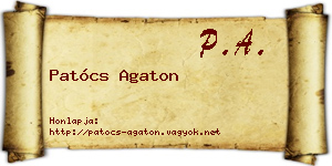 Patócs Agaton névjegykártya